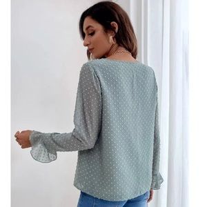 XL Mint Dotted Blouse